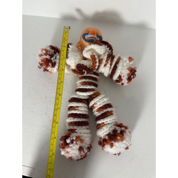 Vintage Handmade Yarn Doll With Baby clown  Face - Picture 4 of 6